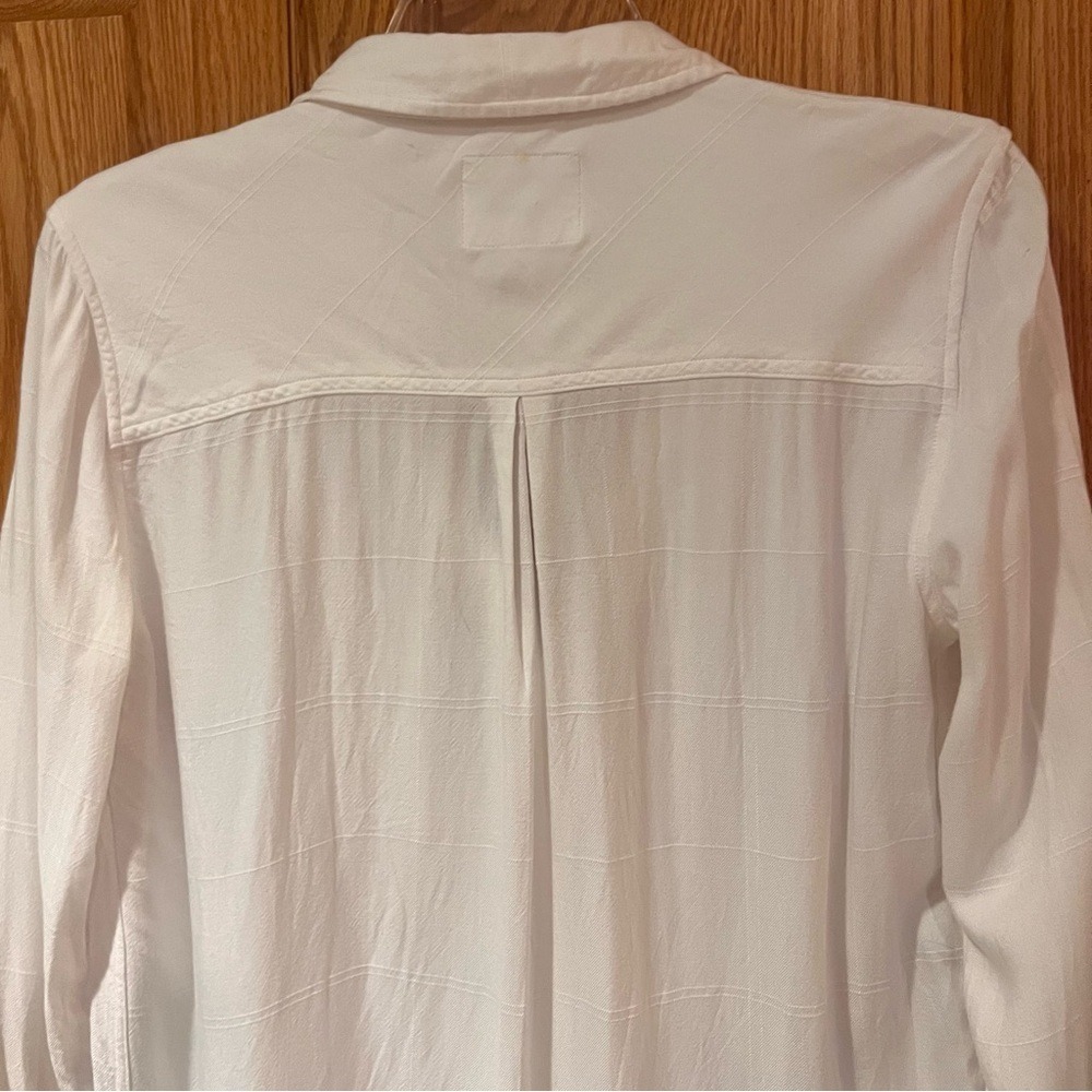 RAILS Twill Rayon Hunter Long Sleeve Button Down Shirt in Ivory Check Size Small - Picture 9 of 12